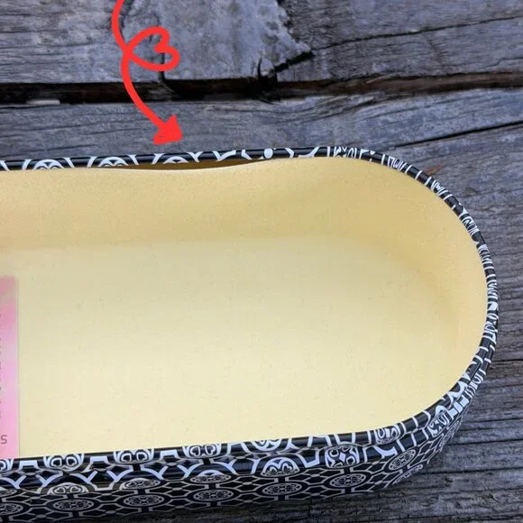 BRIGHTON Eyeglass/Sunglass Metal BLACK & WHITE DESIGN Damask Tin Hard Case - Picture 4 of 5